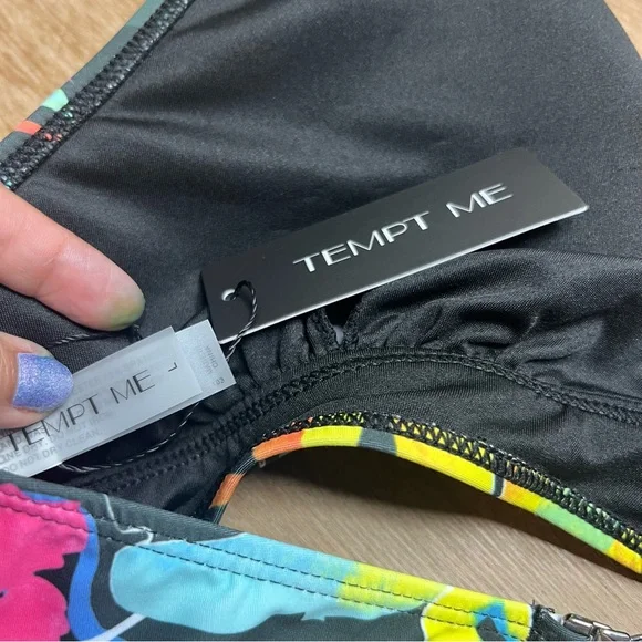 Women’s Tropical Floral Halter Swim Top - Multi - Picture 3 of 3